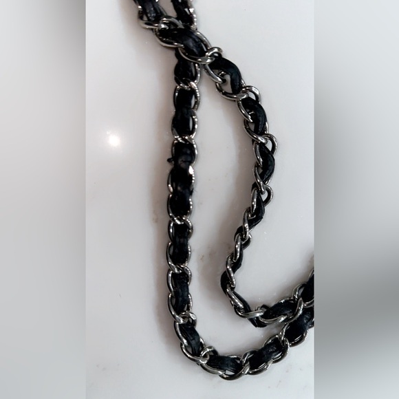 Preowned Authentic Chanel Black Caviar Leather, Pleated Half Moon Flap Bag - Picture 5 of 16